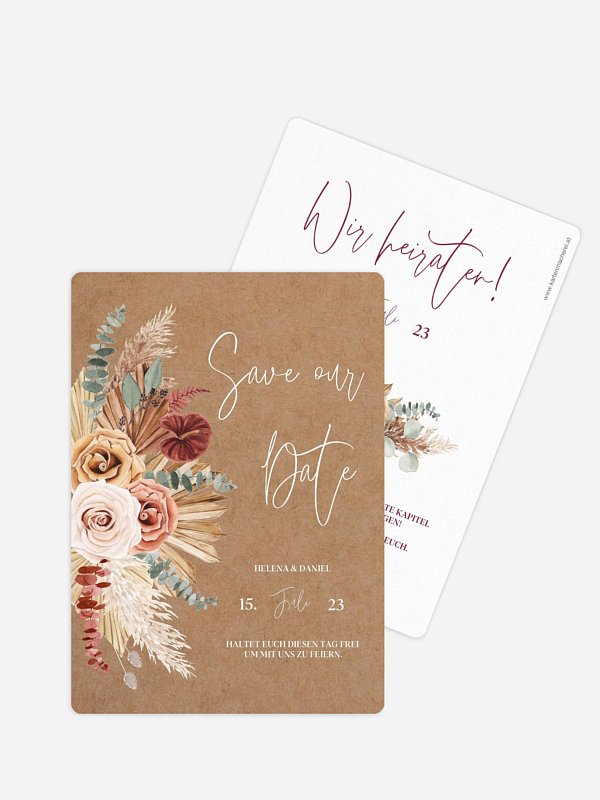 Save-the-Date Karte Bohemian Florals