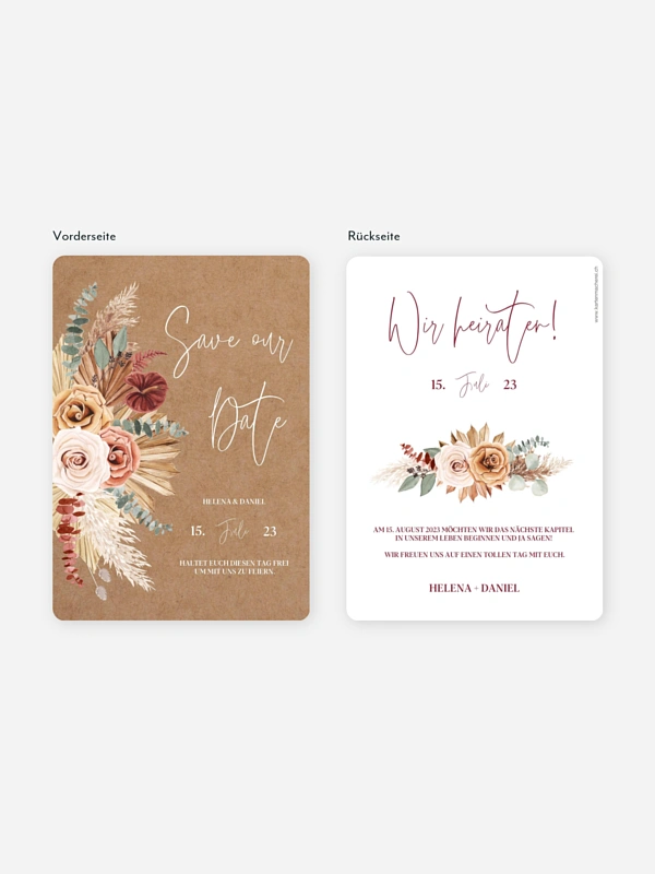 Save-the-Date Karte Bohemian Florals