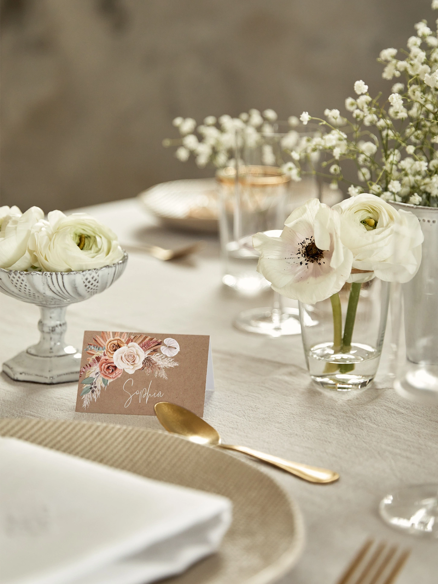 Tischkarte Hochzeit Bohemian Florals