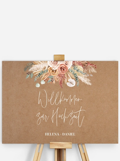 Willkommensschild Bohemian Florals