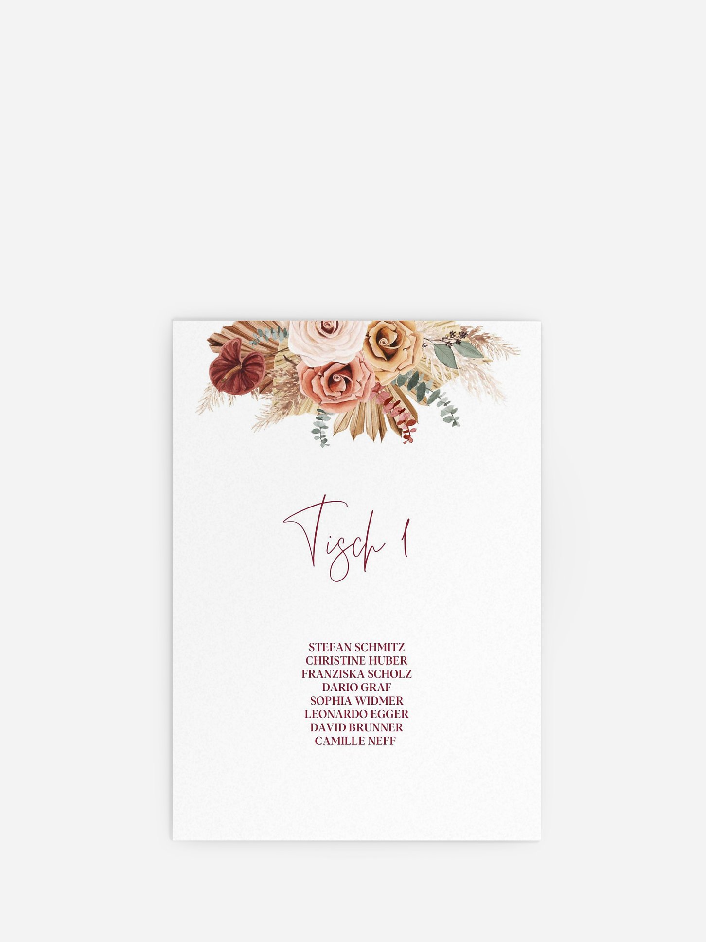 Sitzplan Kreativ Bohemian Florals