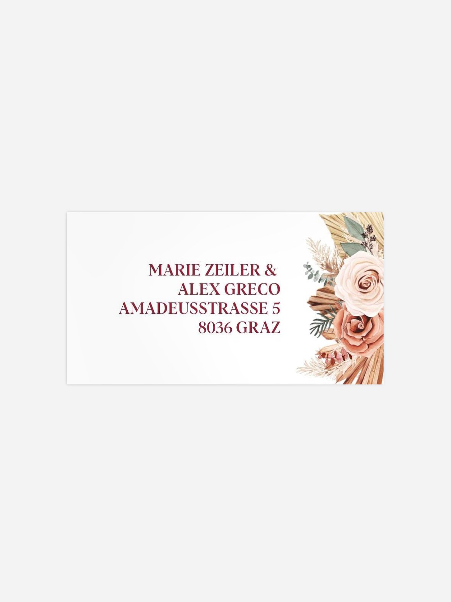Empfängeraufkleber Hochzeit Bohemian Florals