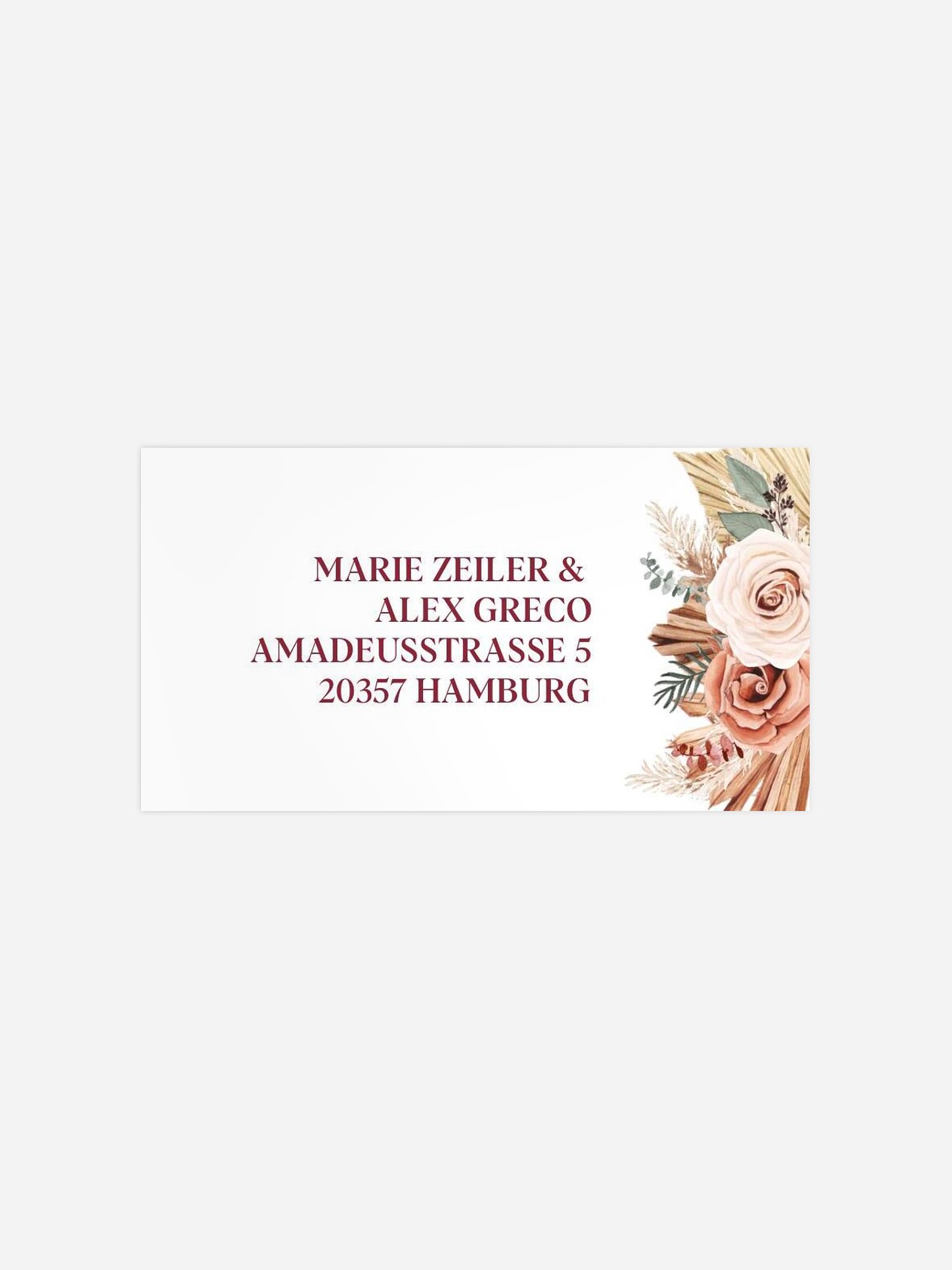 Empfängeraufkleber Hochzeit Bohemian Florals