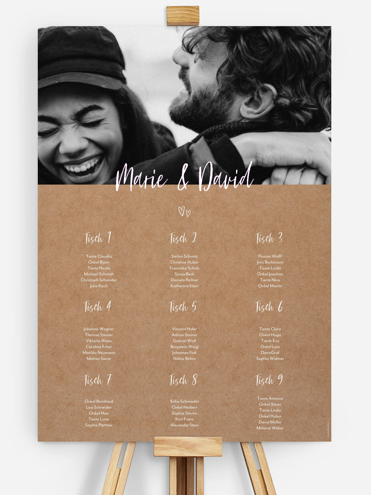 Sitzplan Plakat Lovestory