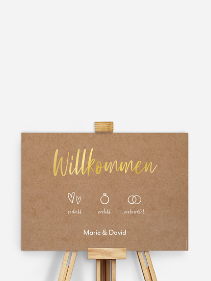 Willkommensschild Lovestory