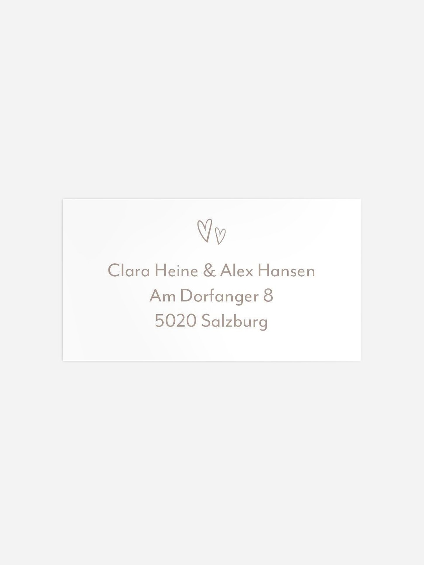 Empfängeraufkleber Hochzeit Lovestory