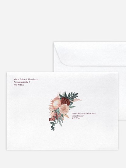 Bedruckter Briefumschlag Hochzeit Modern Boho