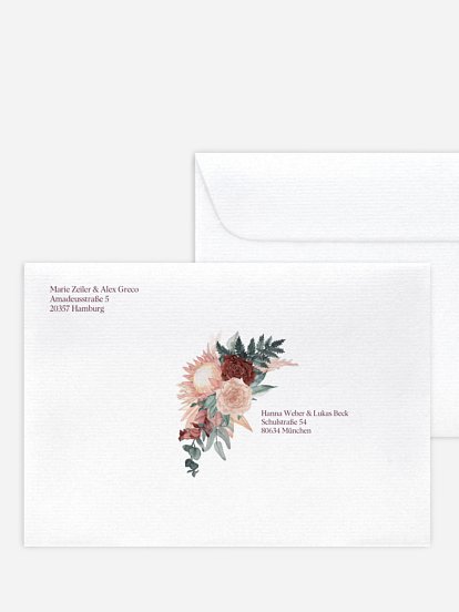 Bedruckter Briefumschlag Hochzeit Modern Boho