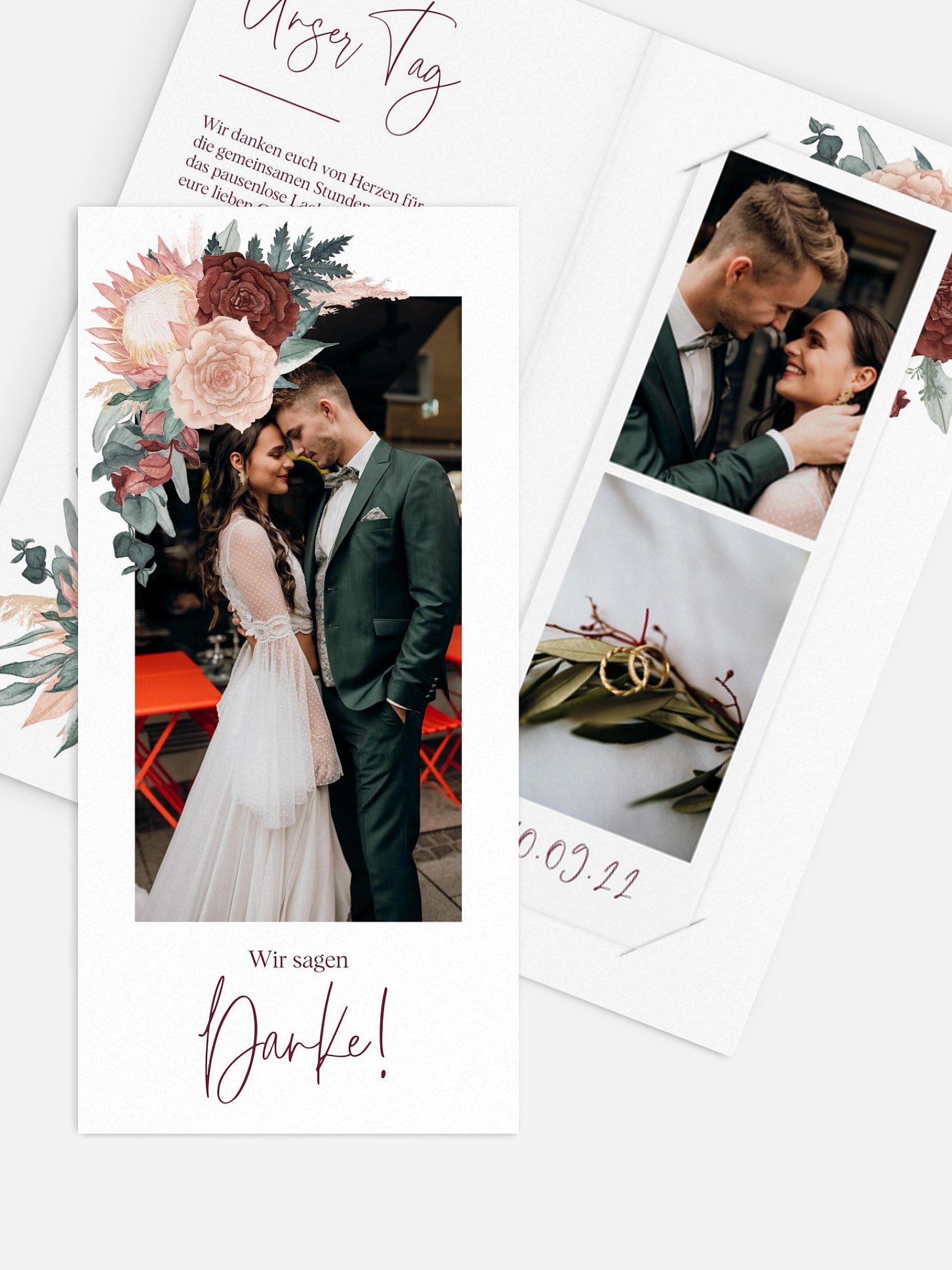 Dankeskarte Hochzeit Modern Boho