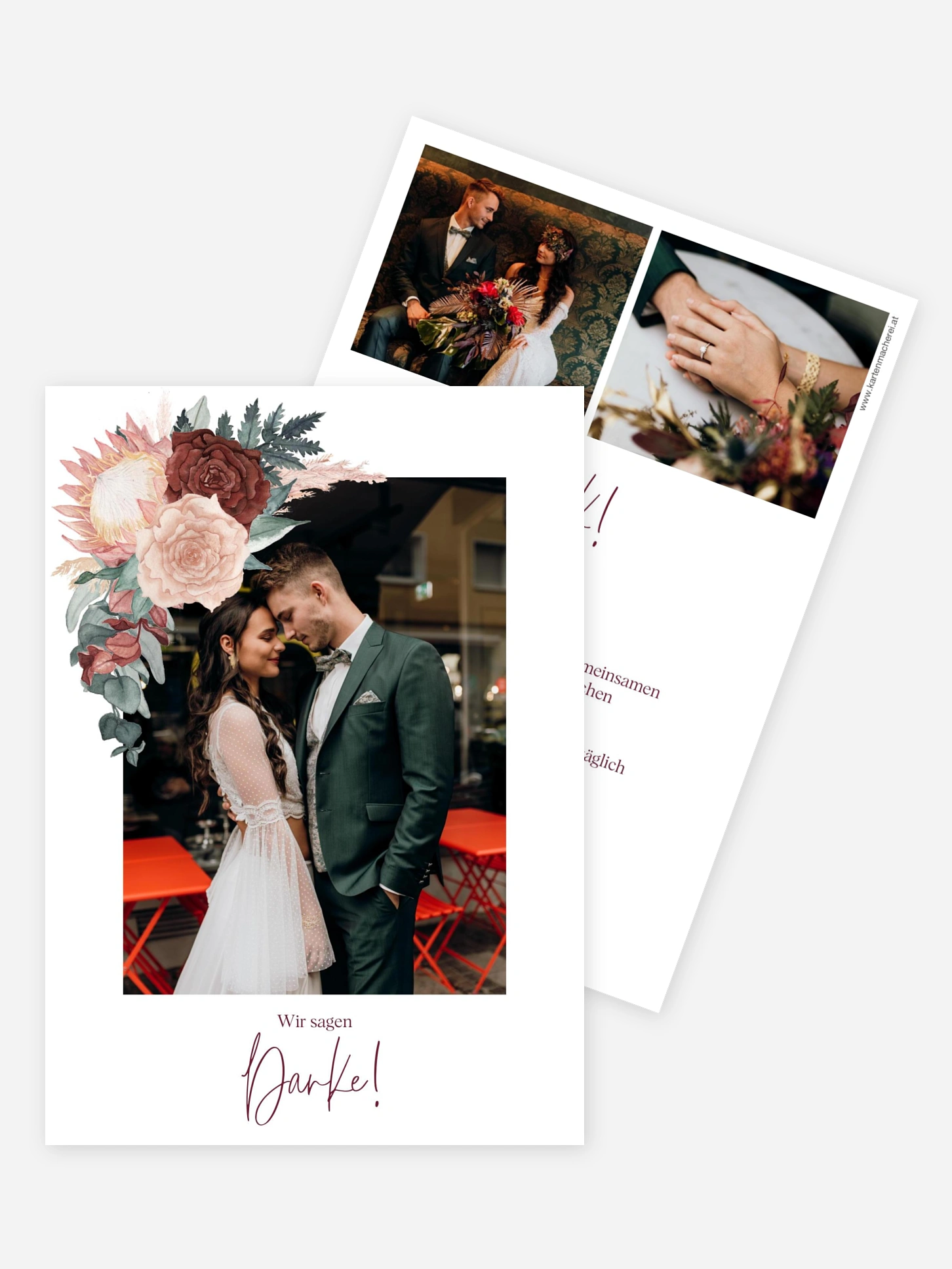 Dankeskarte Hochzeit Modern Boho