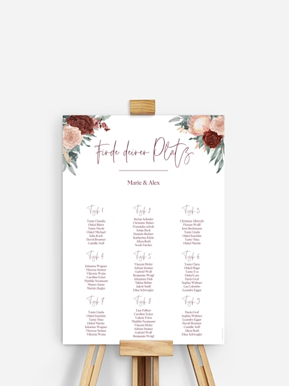 Sitzplan Plakat Modern Boho