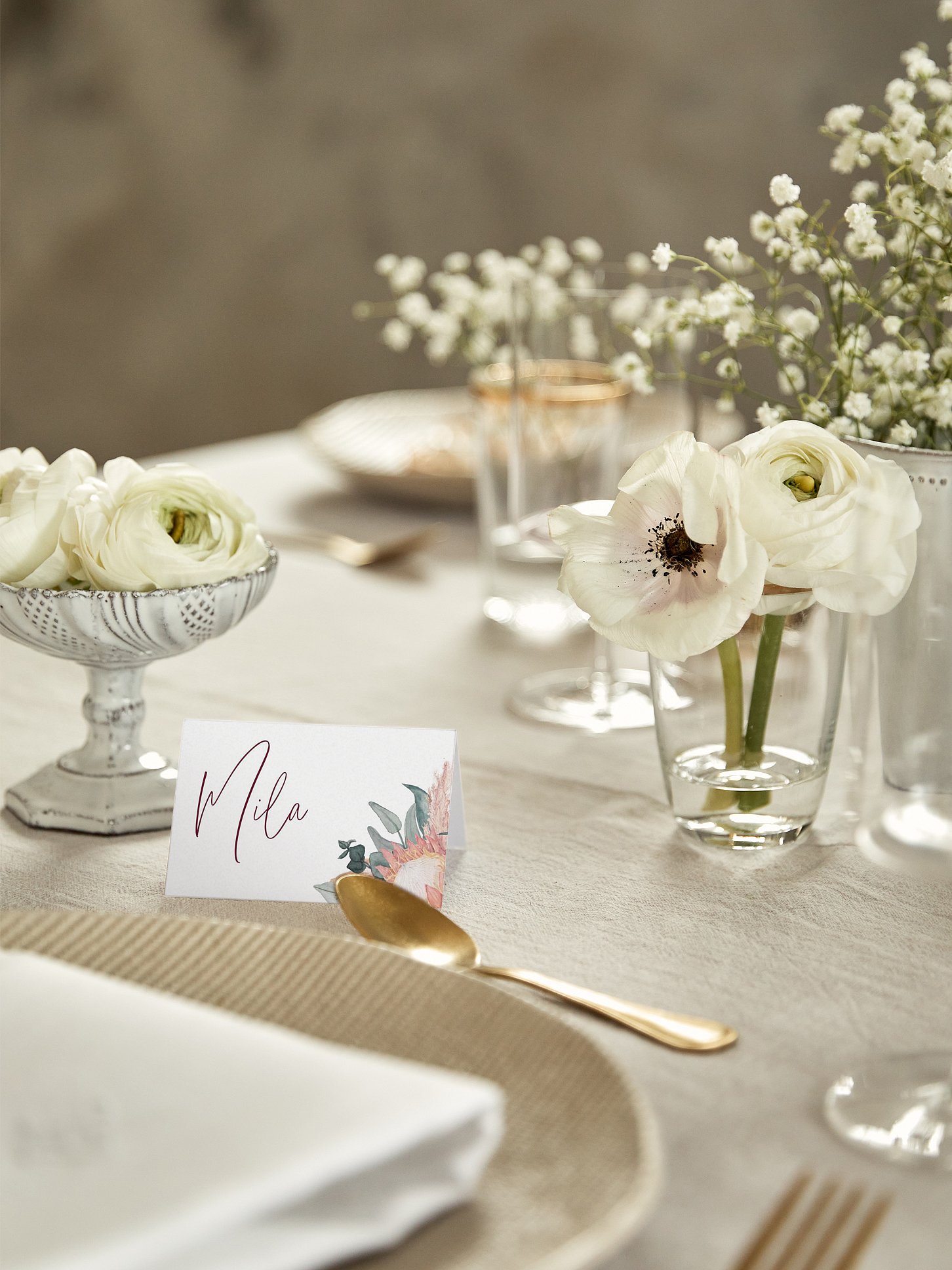Tischkarte Hochzeit Modern Boho