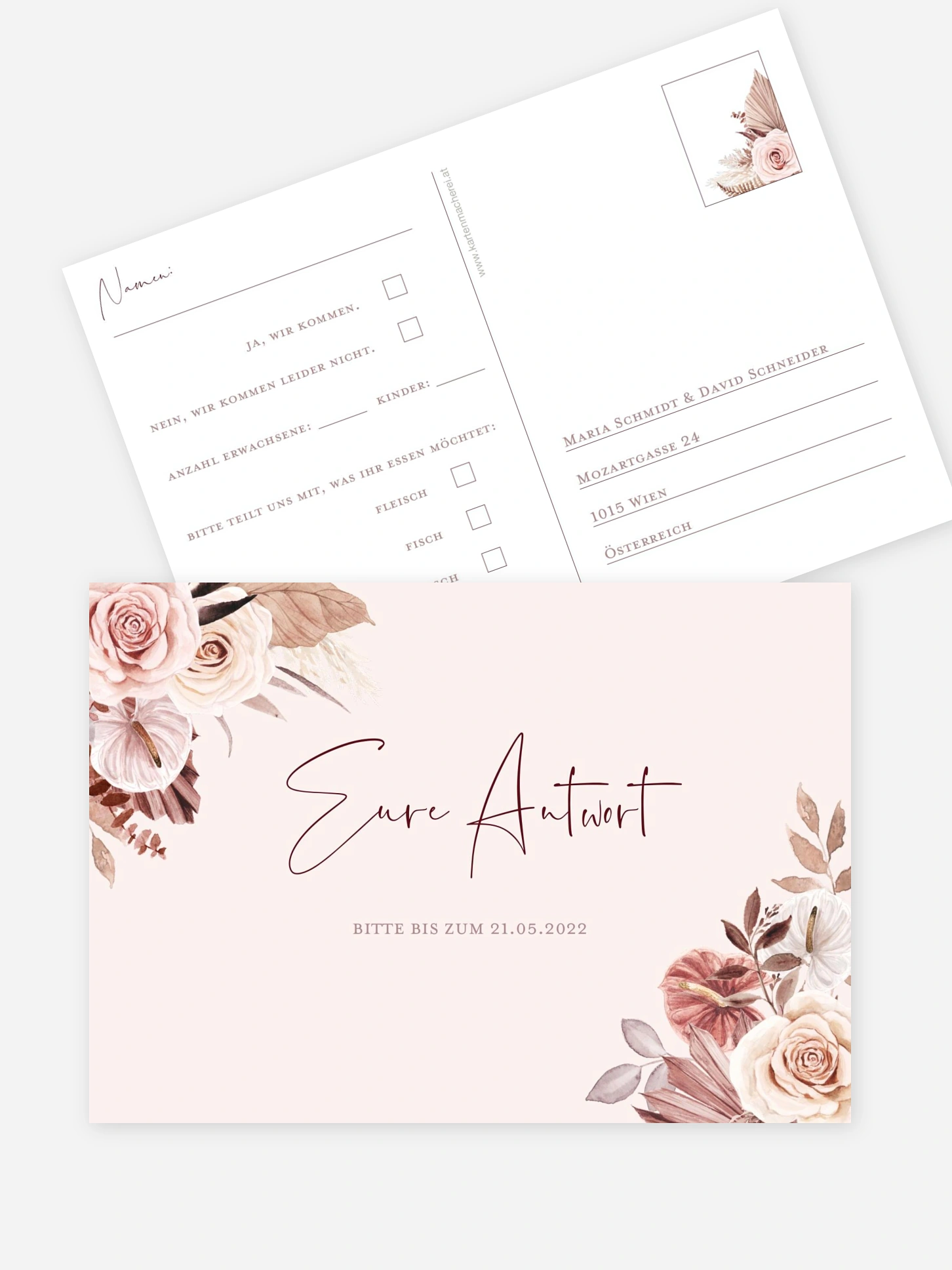Antwortkarte Hochzeit Terracotta Love