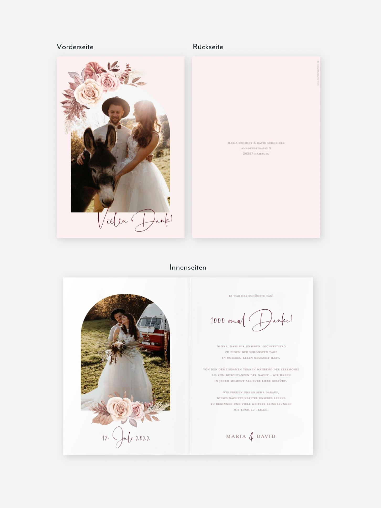 Dankeskarte Hochzeit Terracotta Love