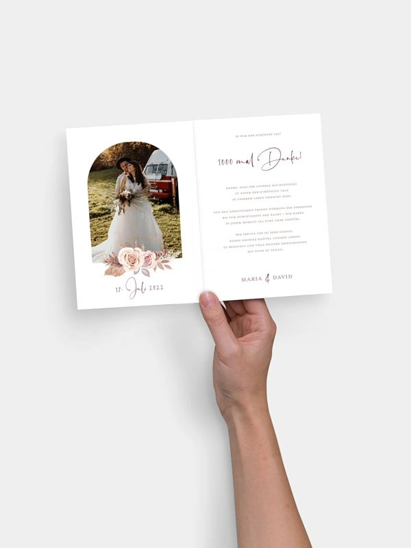 Dankeskarte Hochzeit Terracotta Love