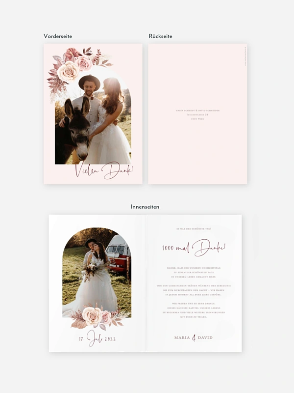 Dankeskarte Hochzeit Terracotta Love