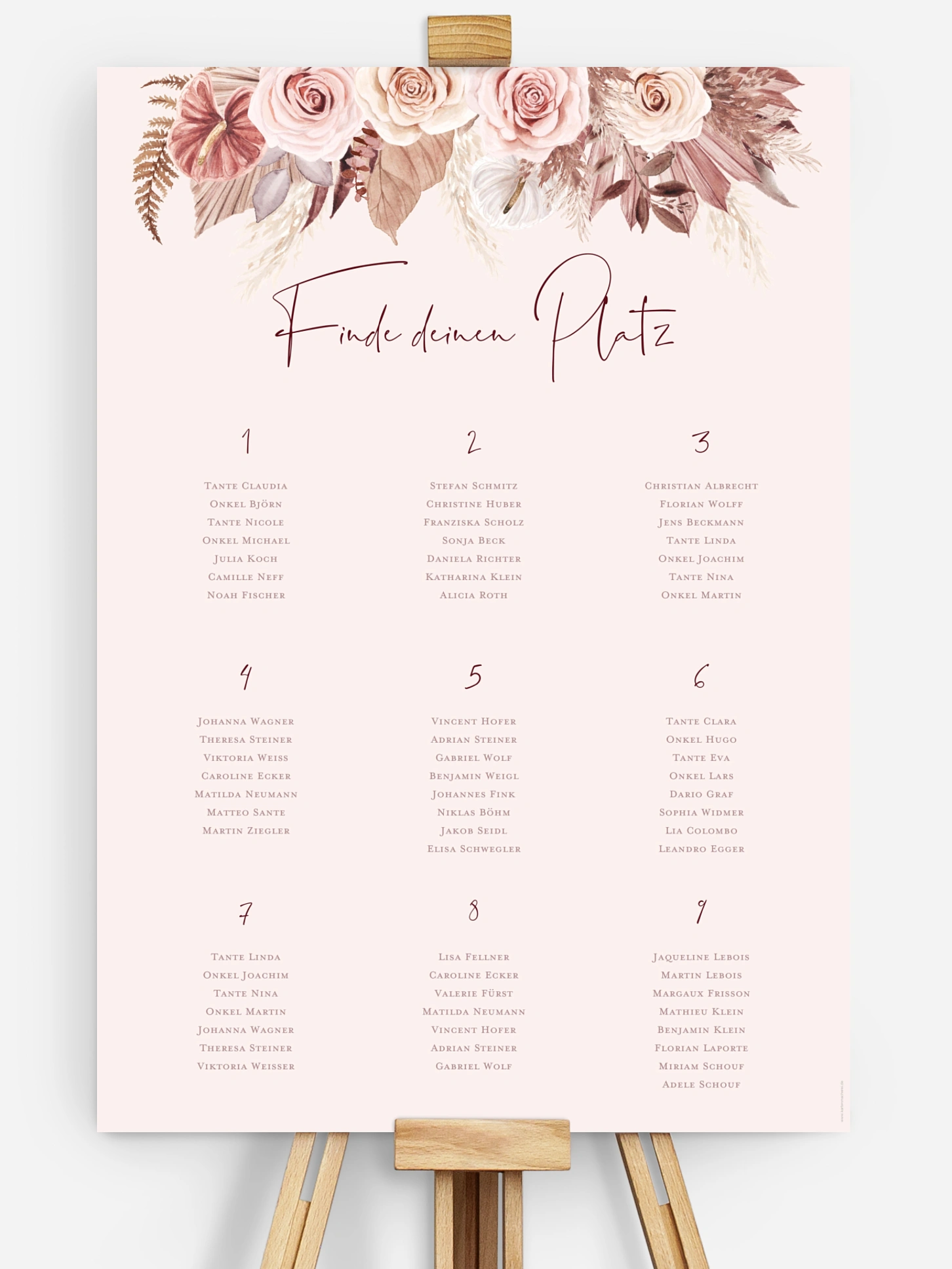 Sitzplan Plakat Terracotta Love