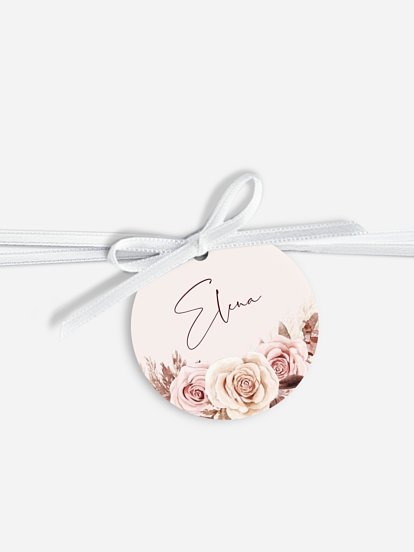 Anhänger mit Band zur Hochzeit personalisiert Terracotta Love