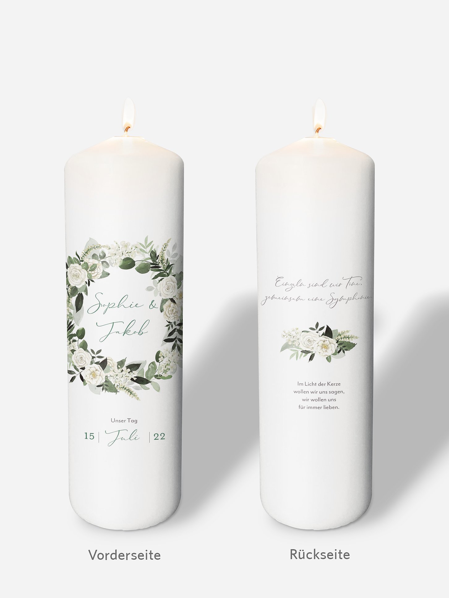 Hochzeitskerze White Roses
