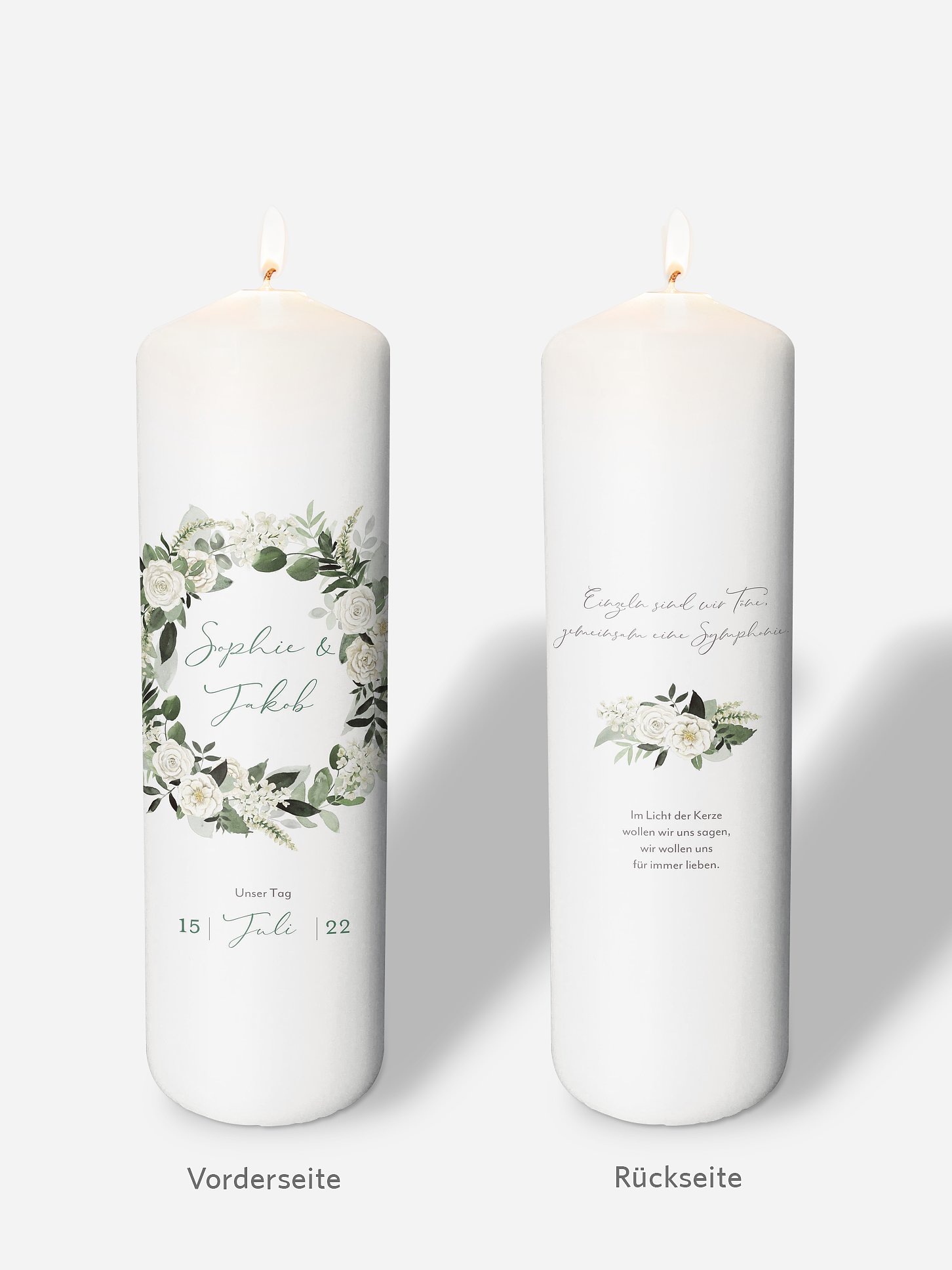 Hochzeitskerze White Roses