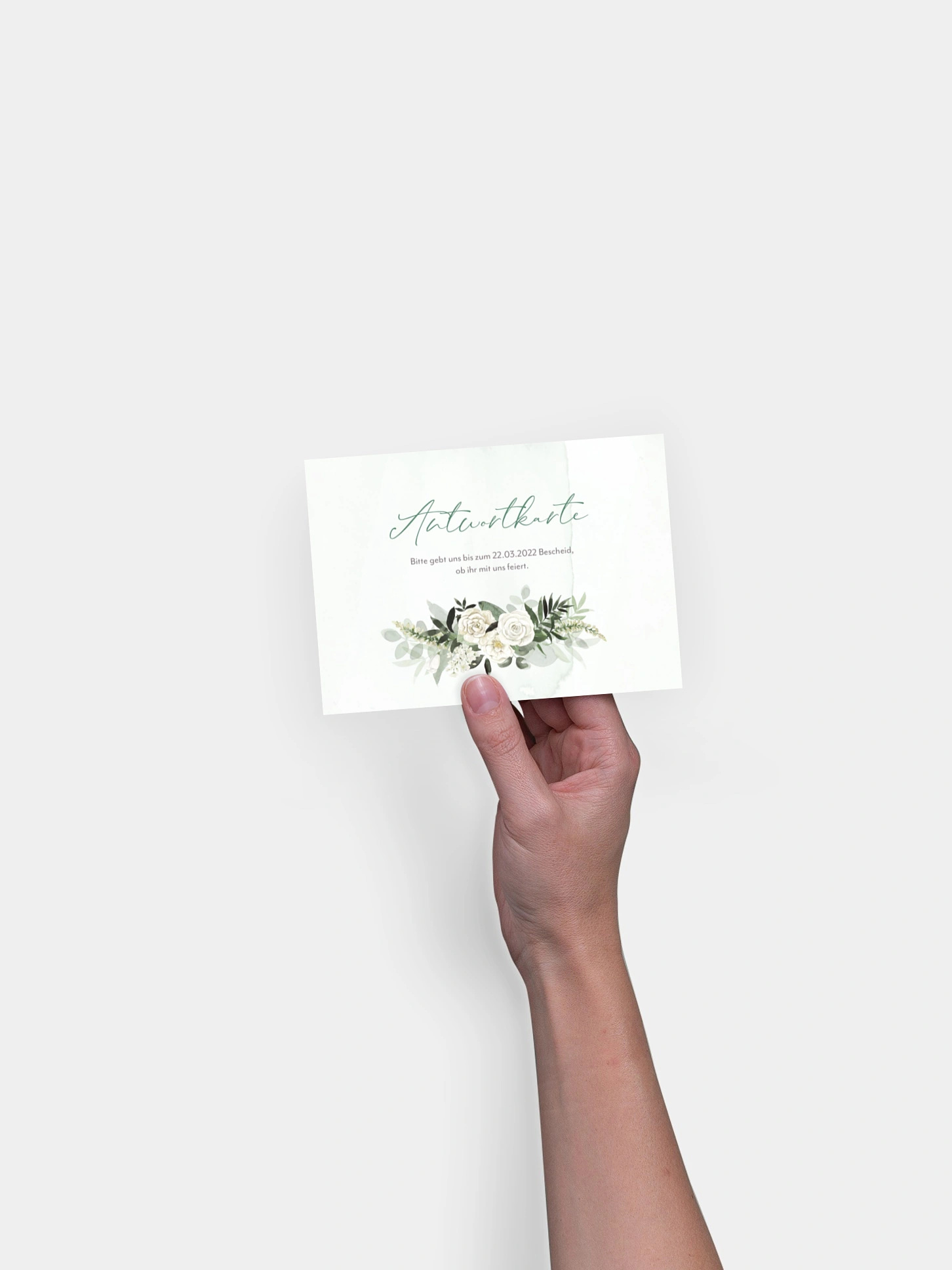 Antwortkarte Hochzeit White Roses
