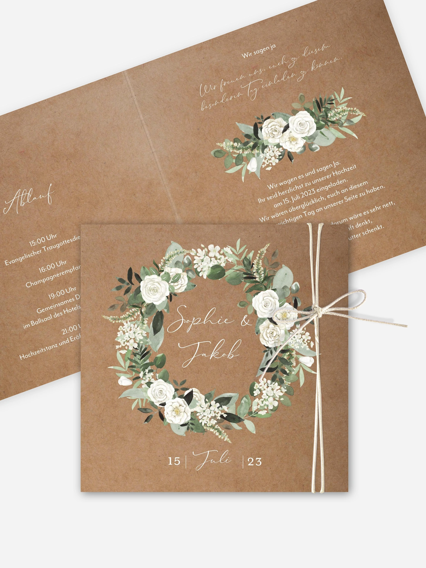 Hochzeitseinladung White Roses