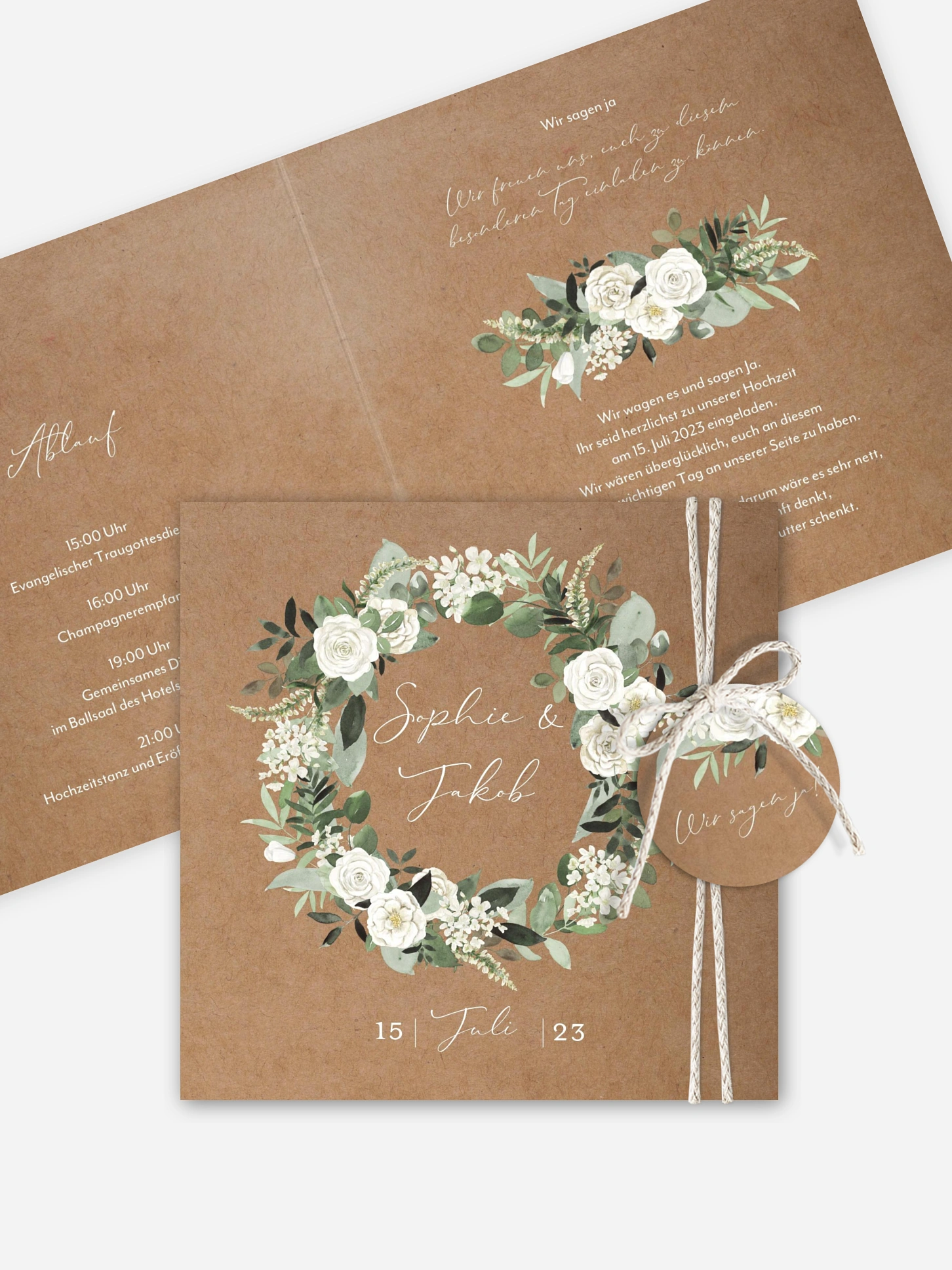 Hochzeitseinladung White Roses