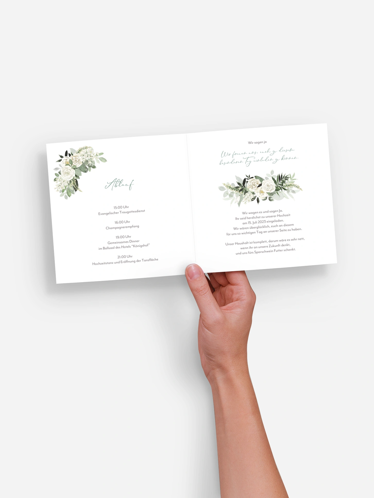Hochzeitseinladung White Roses