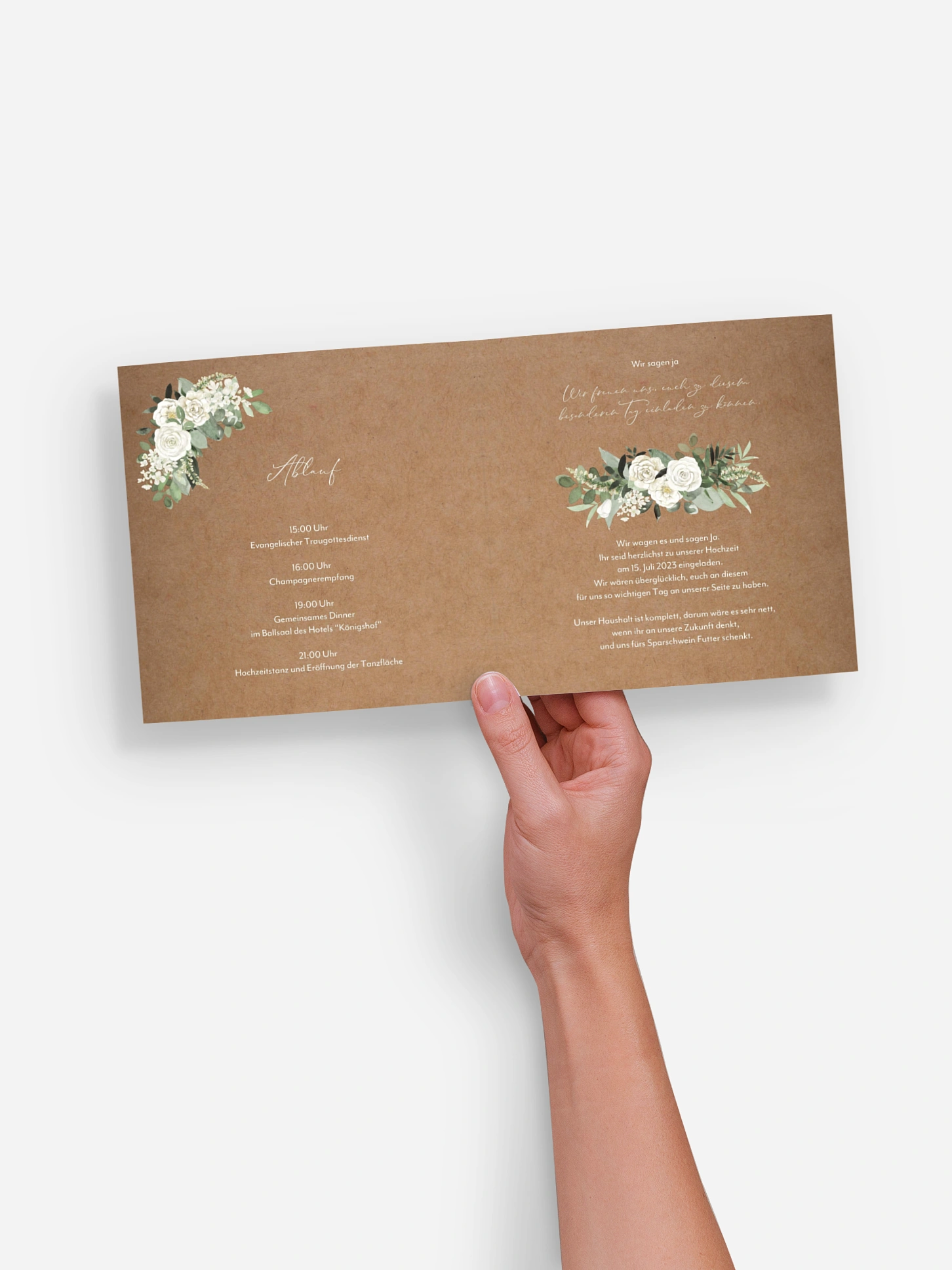 Hochzeitseinladung White Roses