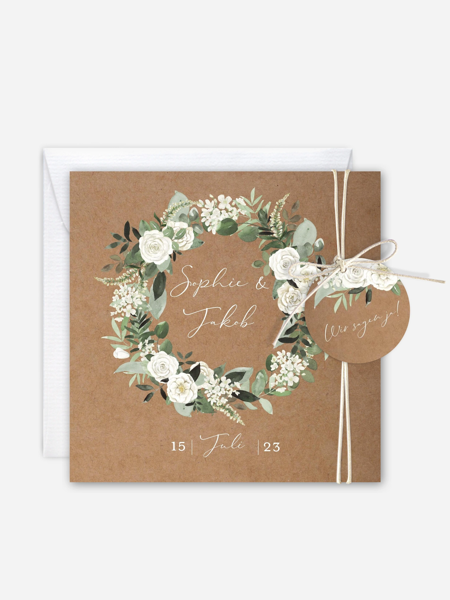 Hochzeitseinladung White Roses