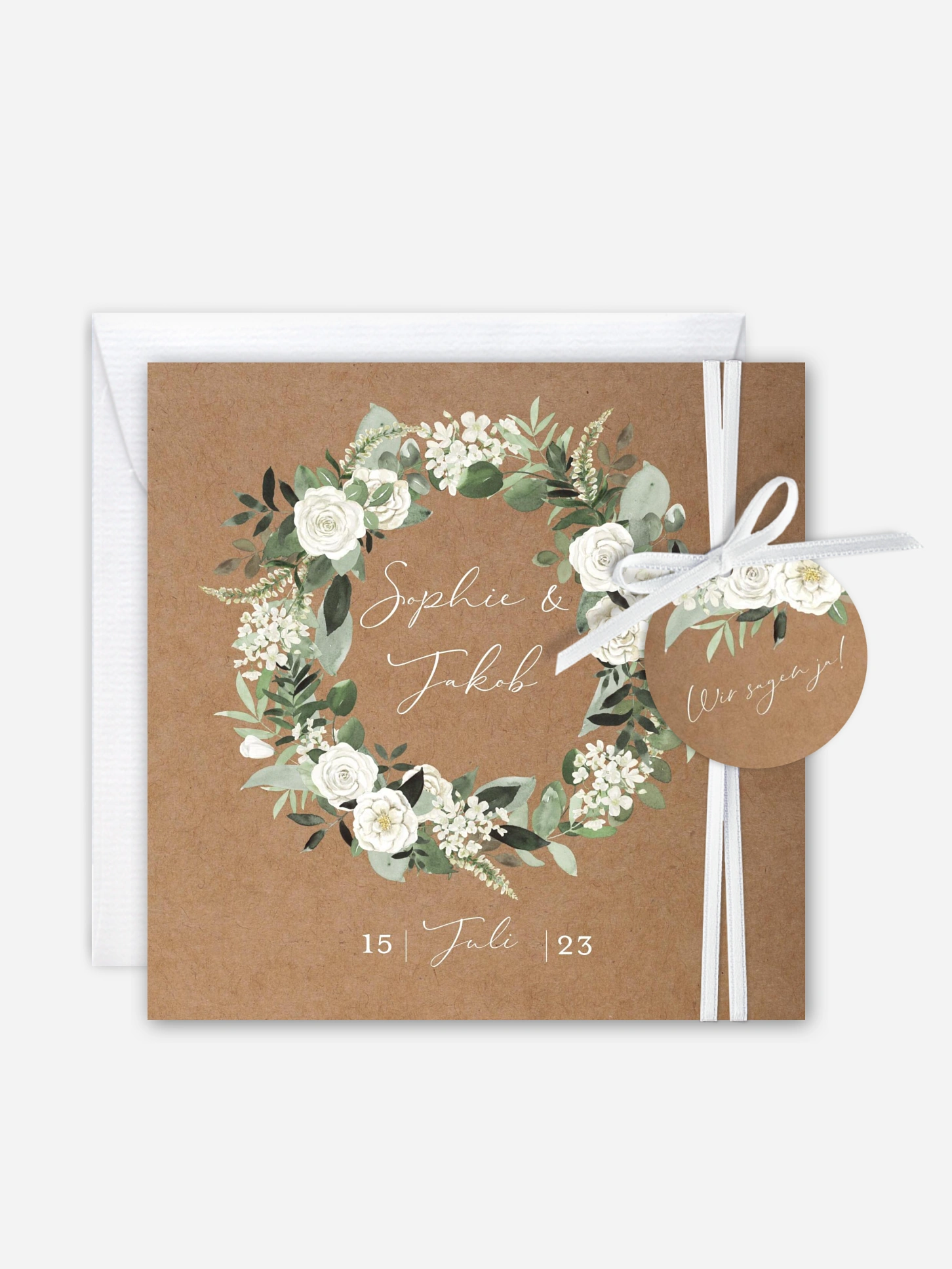 Hochzeitseinladung White Roses