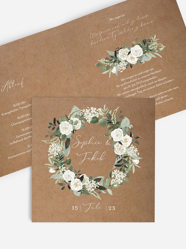 Hochzeitseinladung White Roses