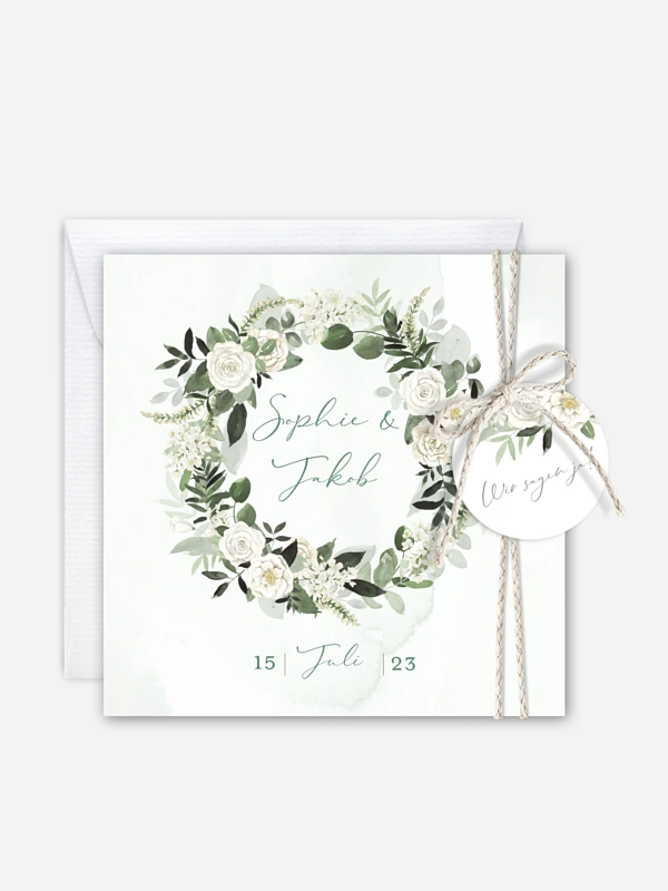 Hochzeitseinladung White Roses