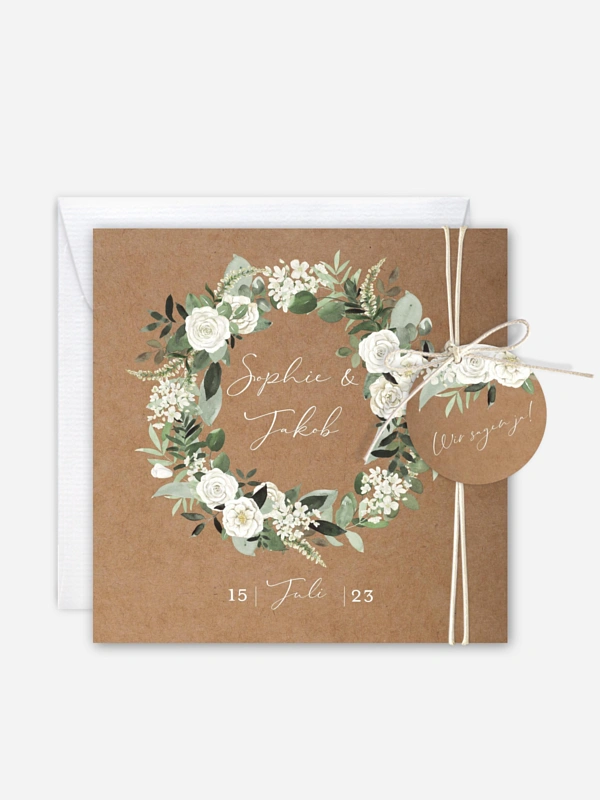 Hochzeitseinladung White Roses