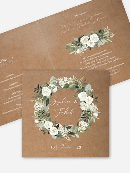 Hochzeitseinladung White Roses