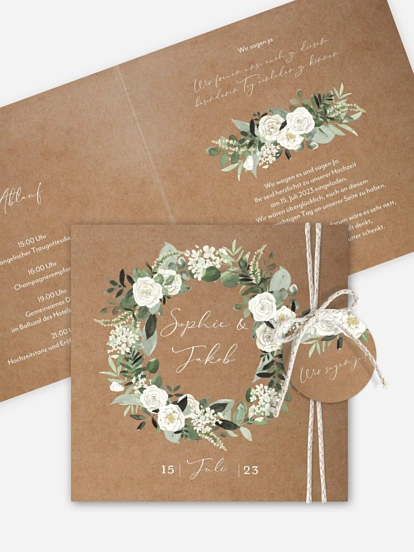 Hochzeitseinladung White Roses