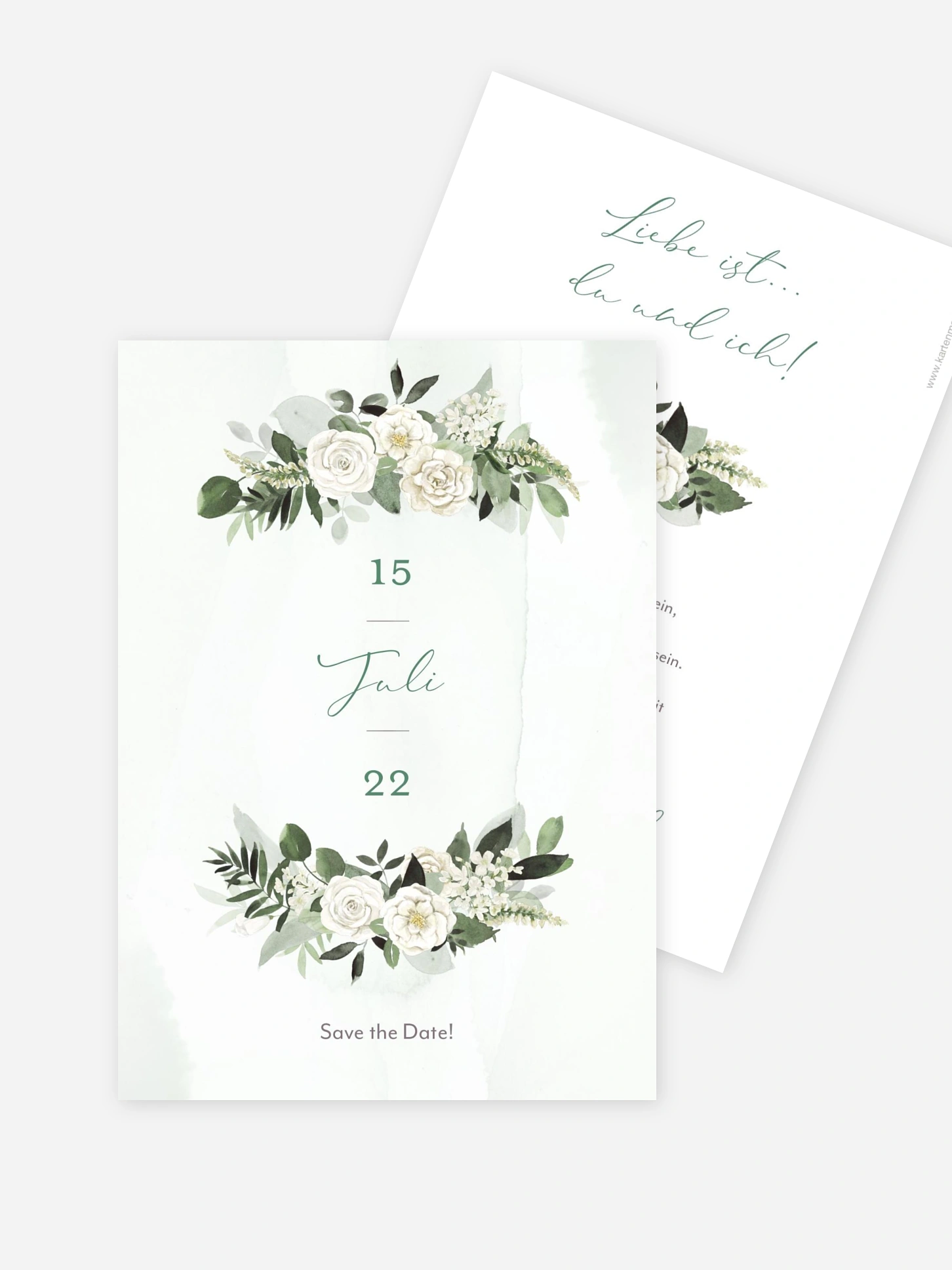 Save-the-Date Karte White Roses