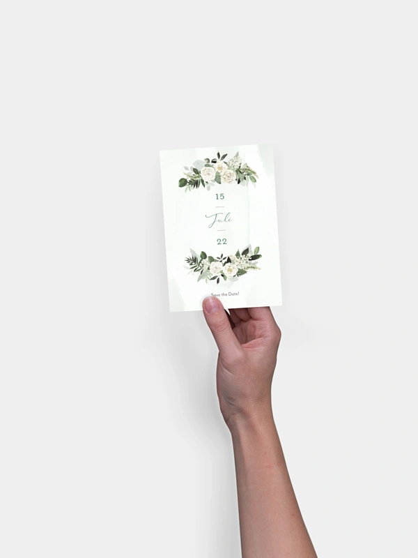 Save-the-Date Karte White Roses