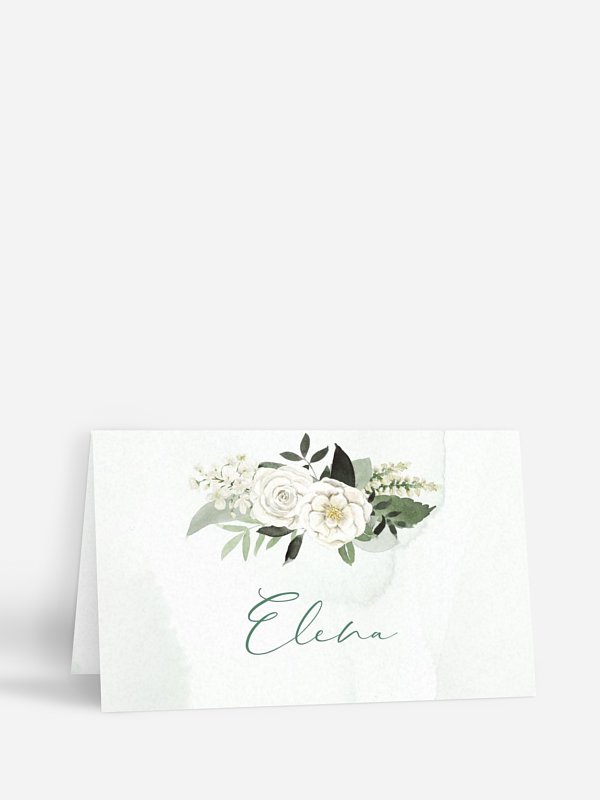 Tischkarte Hochzeit White Roses