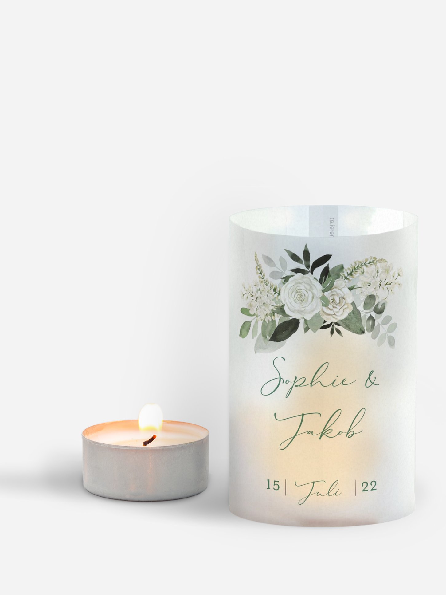 Windlichter White Roses