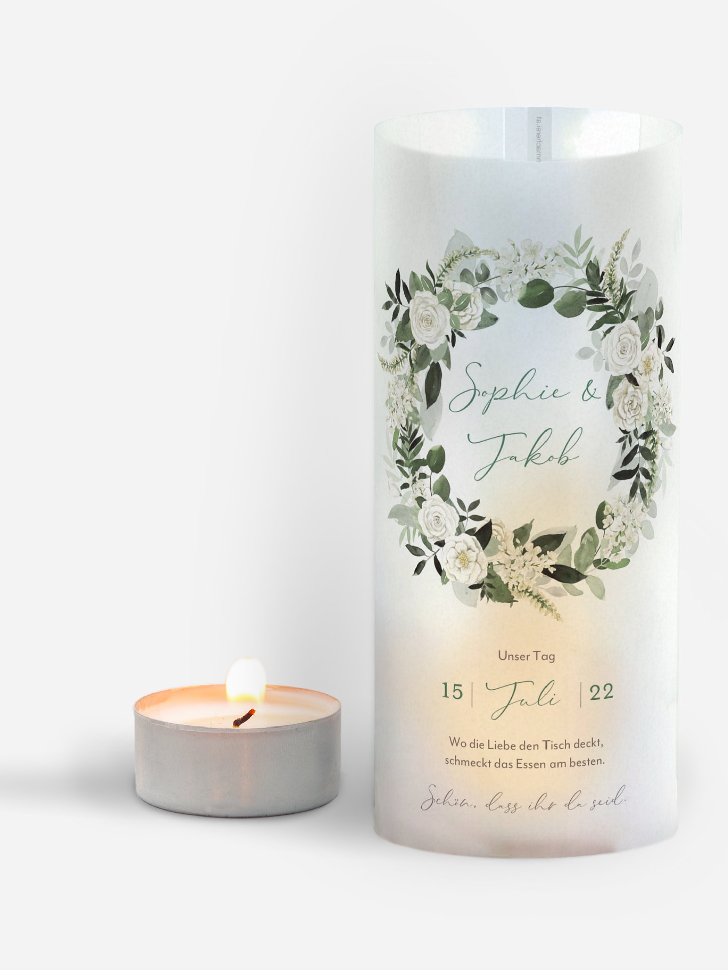 Windlichter White Roses