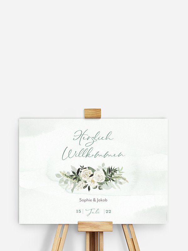 Willkommensschild White Roses