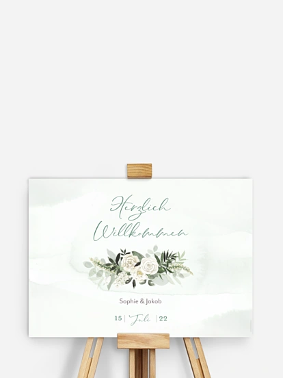 Willkommensschild White Roses