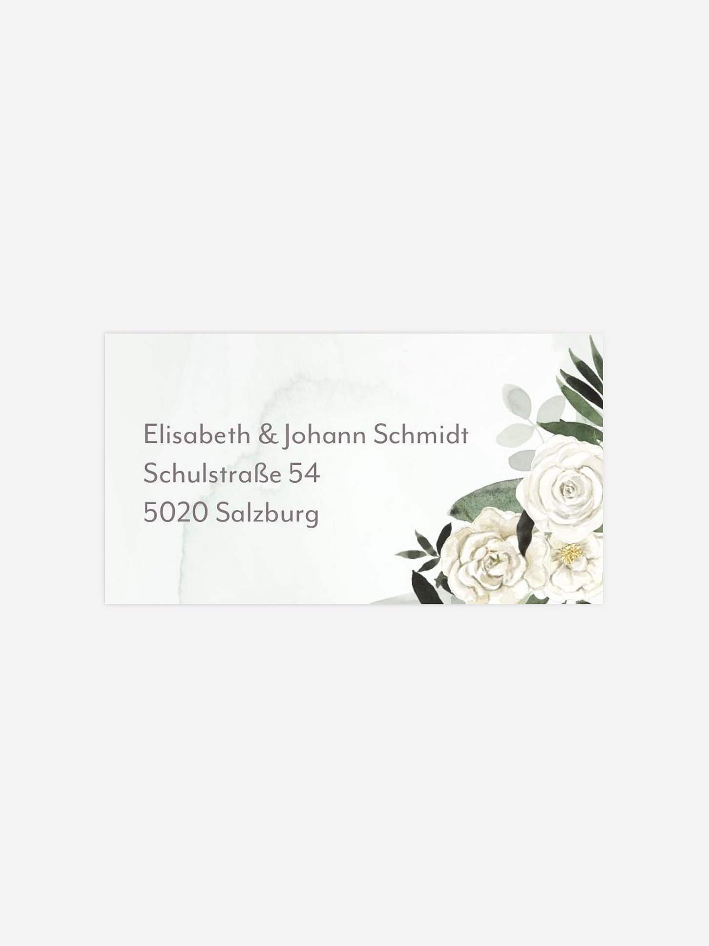 Empfängeraufkleber Hochzeit White Roses