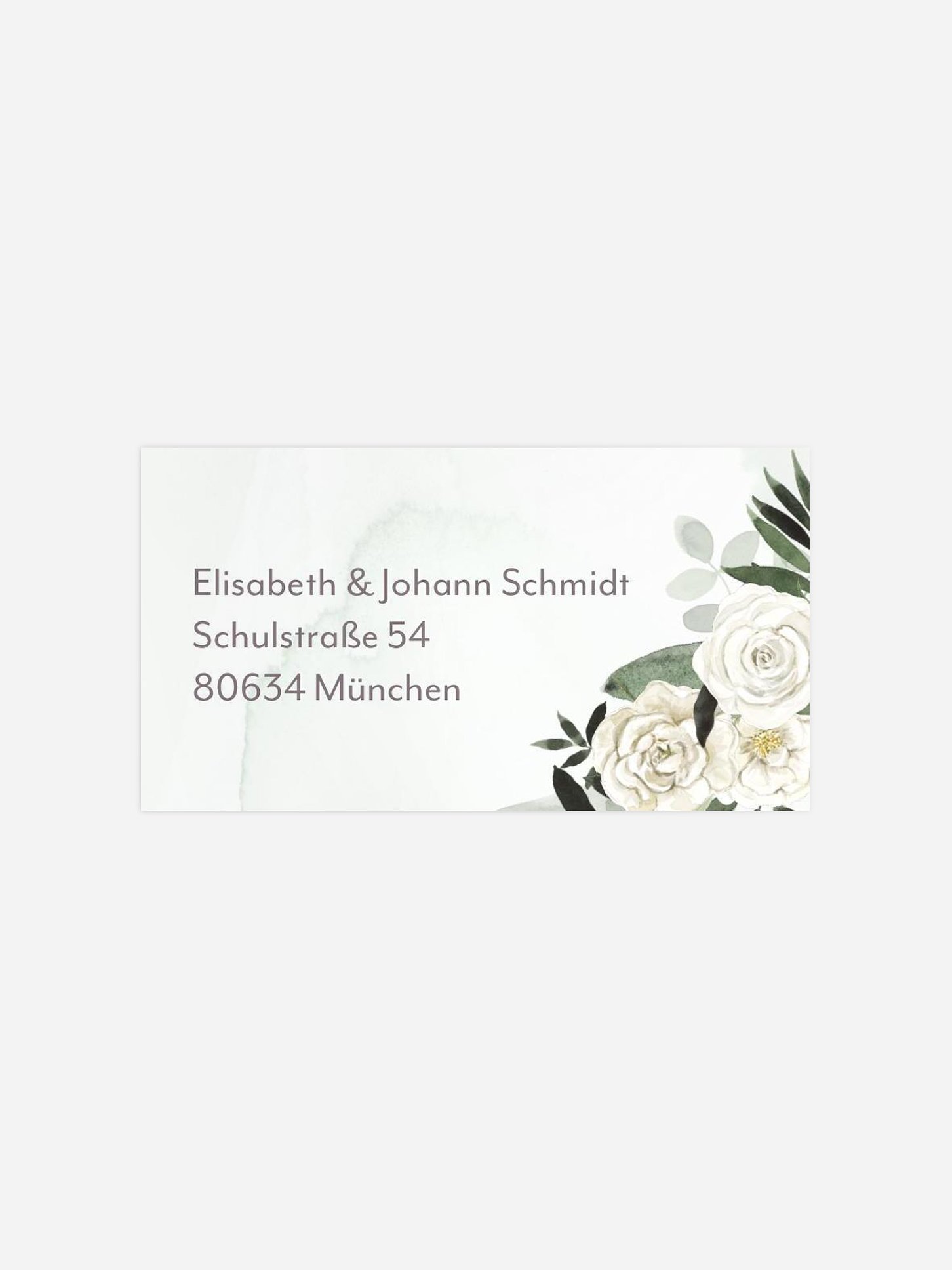 Empfängeraufkleber Hochzeit White Roses