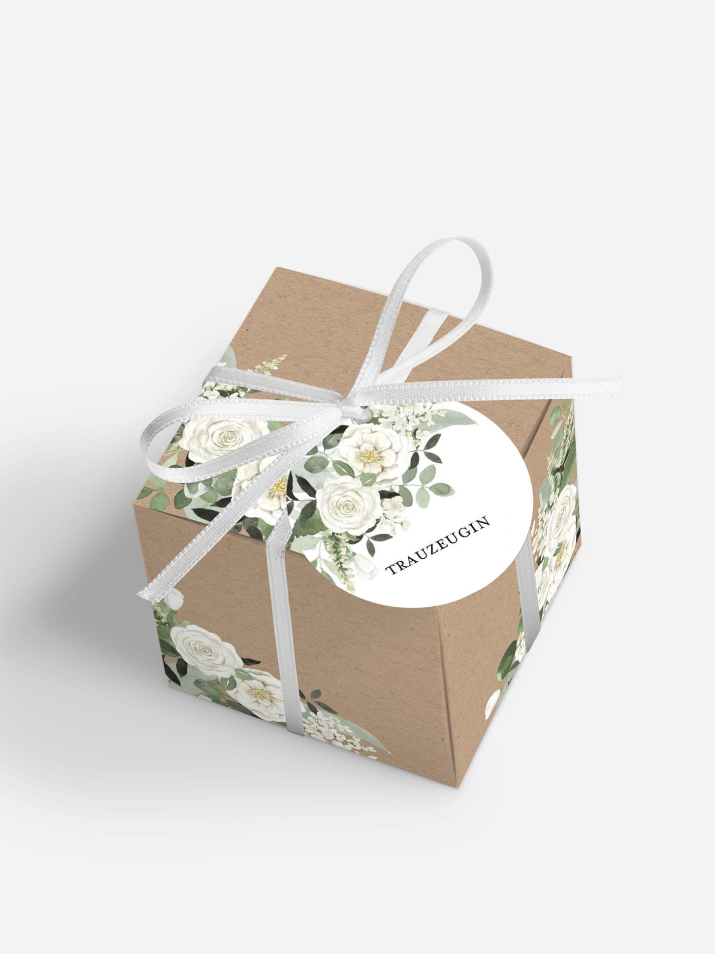 Gastgeschenkbox personalisiert White Bouquet
