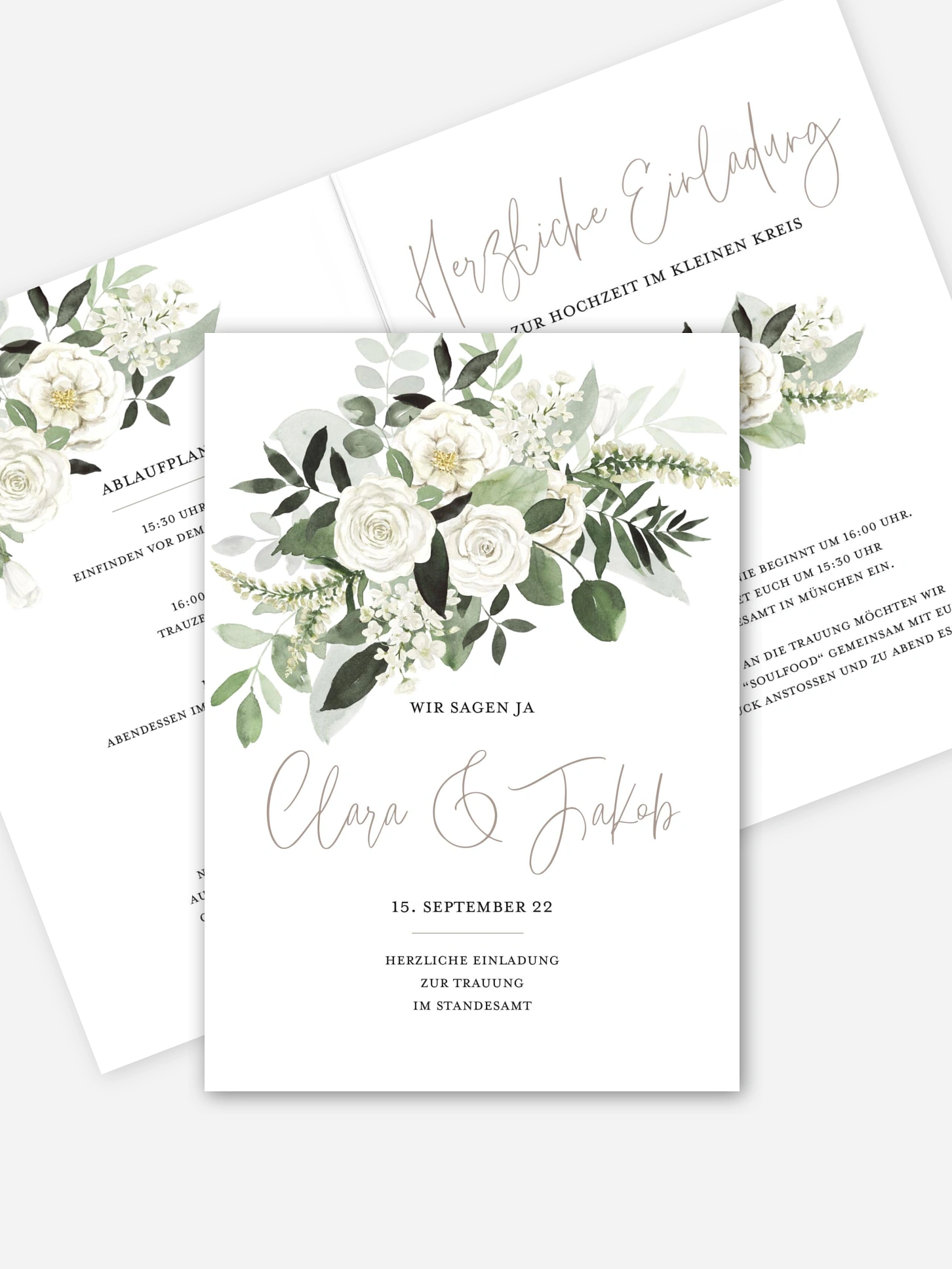 Hochzeitseinladung Standesamt White Bouquet