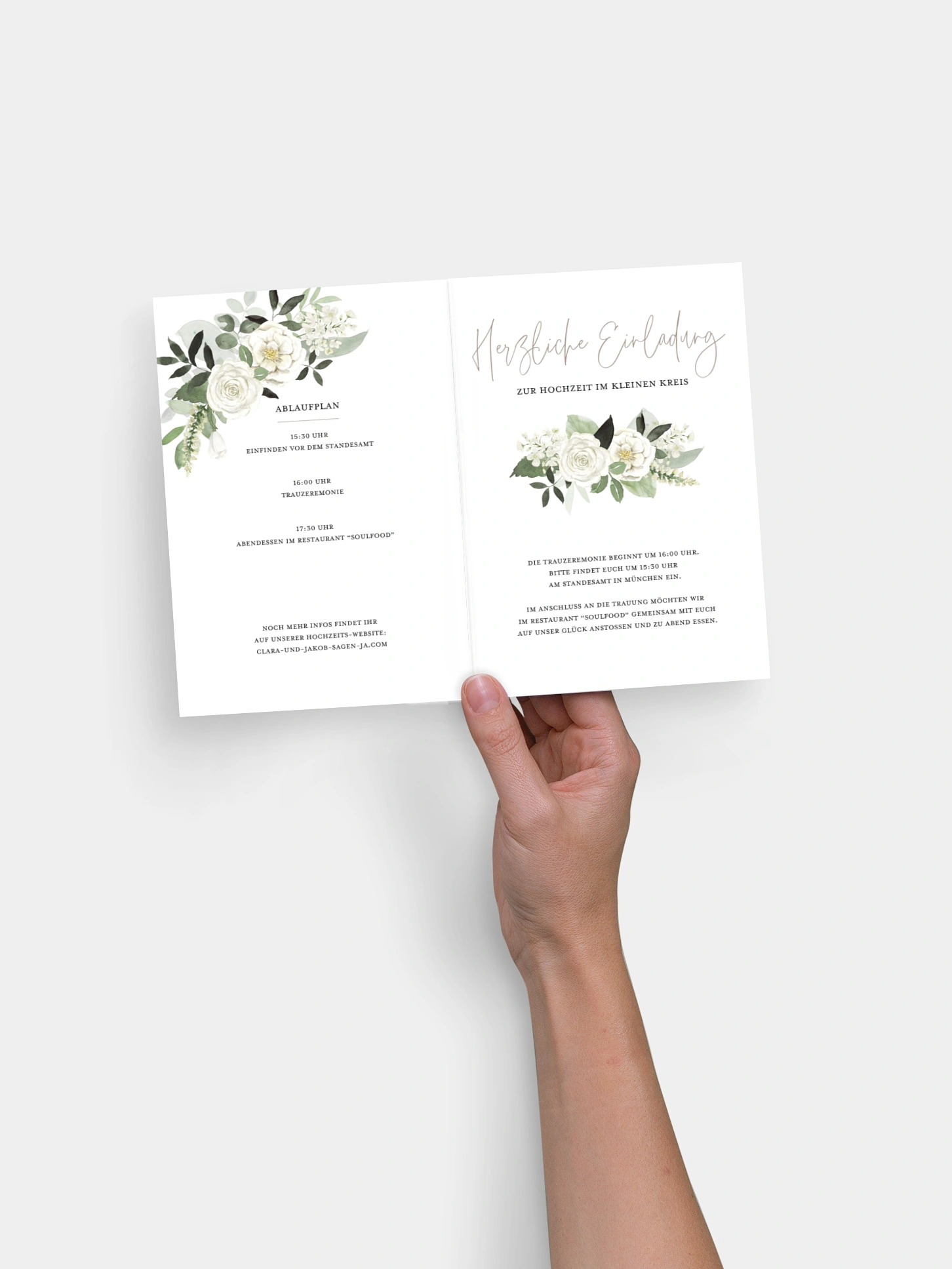Hochzeitseinladung Standesamt White Bouquet