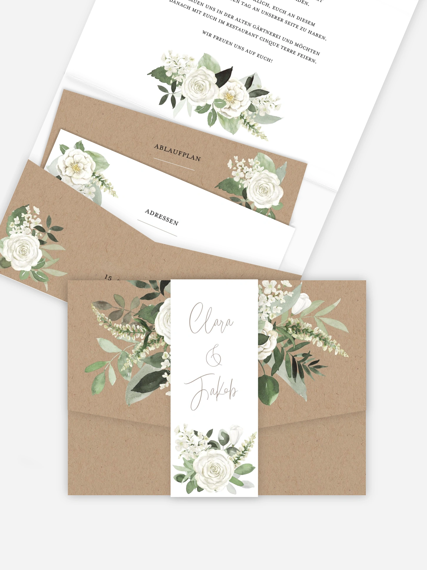 Hochzeitseinladung White Bouquet