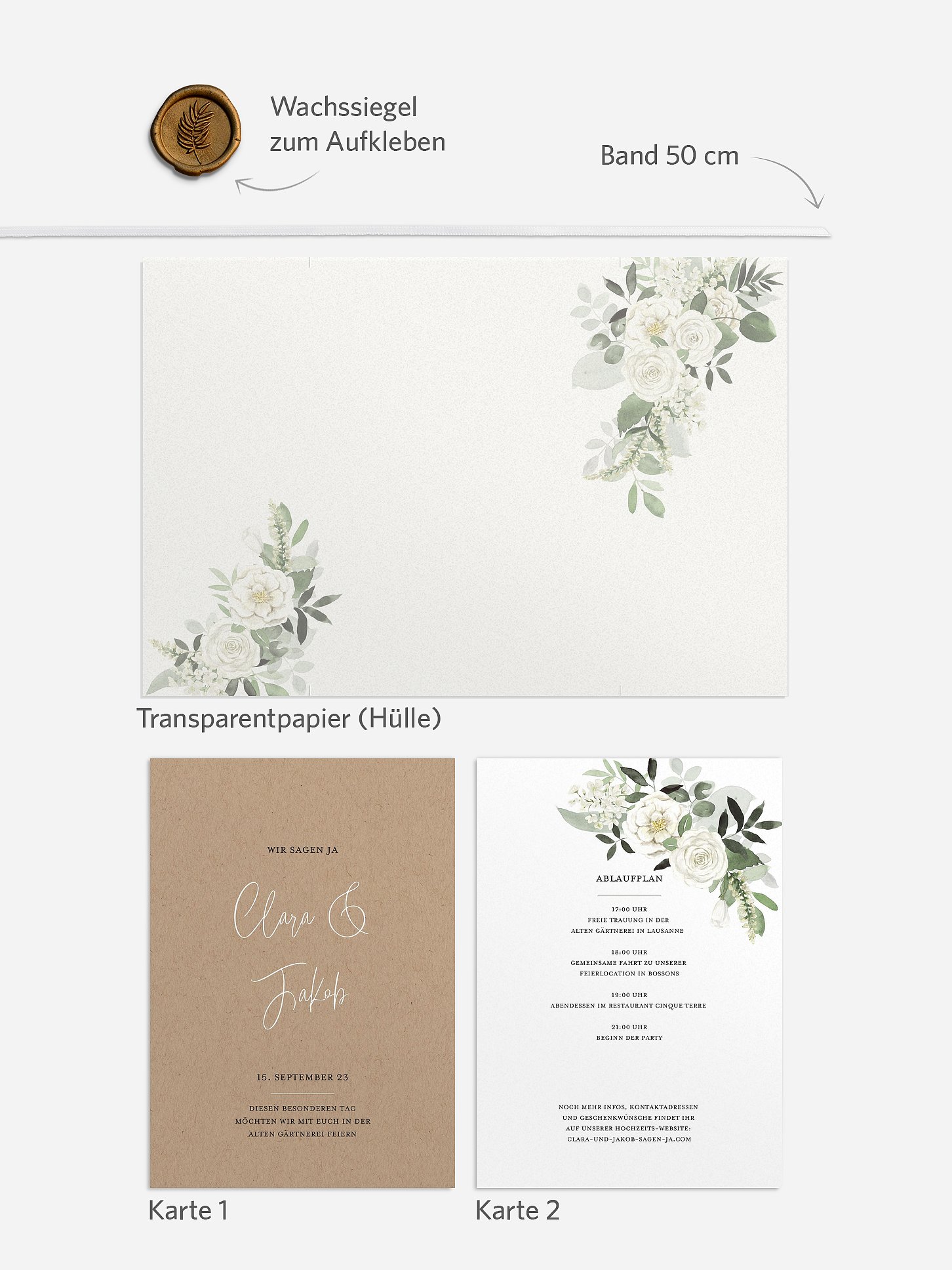 Hochzeitseinladung White Bouquet